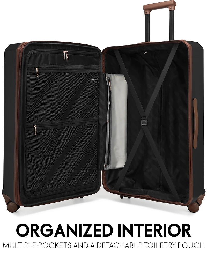 Elle Luxe Journey 3-Piece Expandable Retro Spinner Luggage Set
