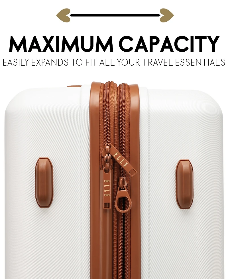Elle Expedition 3-Piece Expandable Retro Spinner Luggage Set