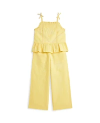 Polo Ralph Lauren Big Girls 2-Piece Gingham Seersucker Top and Pant Set