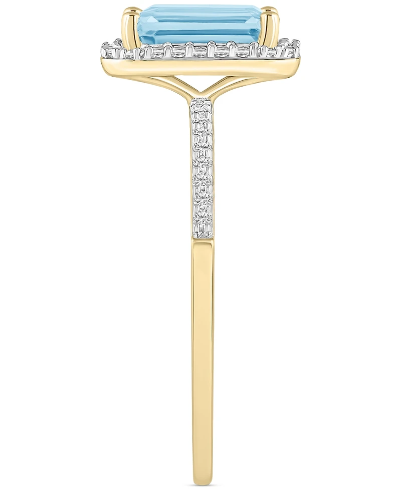 Lab-Created Ruby (2 ct. t.w.) & White Sapphire (1/4 Emerald-Cut Halo Ring 10k Gold (Also Additional Gemstones)