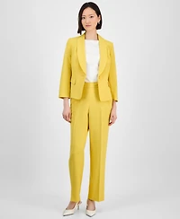 Le Suit Women's Shawl-Collar One-Button Jacket & Pull-On Straight-Leg Pants, Regular Petite