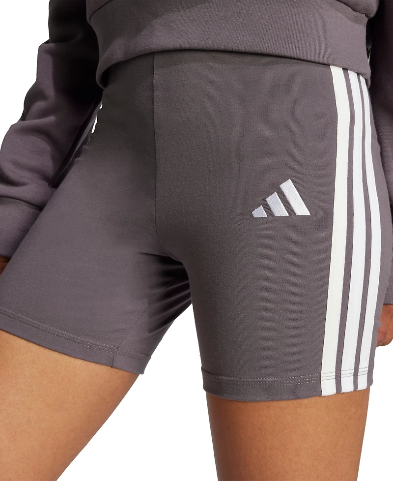 adidas Women's Essentials 3-Stripe High-Rise Bike Shorts