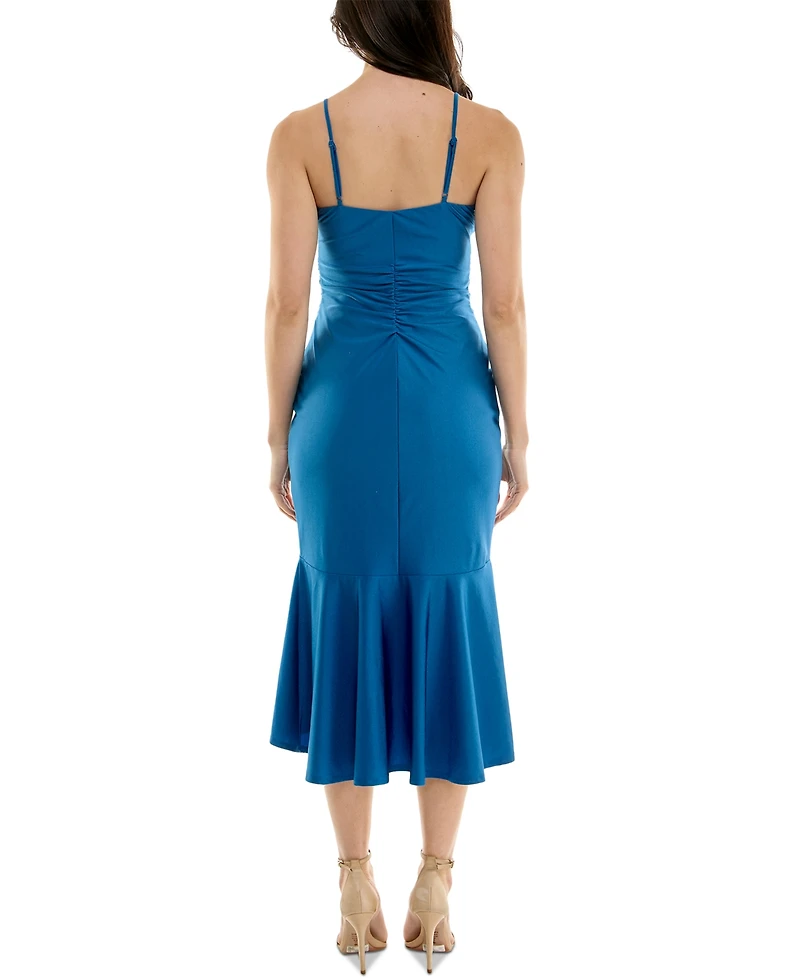 Emerald Sundae Juniors' Ruched Midi Dress
