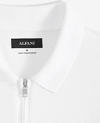 Alfani Men's Ottoman Short Sleeve Textured Quarter-Zip Polo Shirt, Exclusively at Macy's