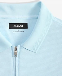 Alfani Men's Ottoman Short Sleeve Textured Quarter-Zip Polo Shirt, Exclusively at Macy's