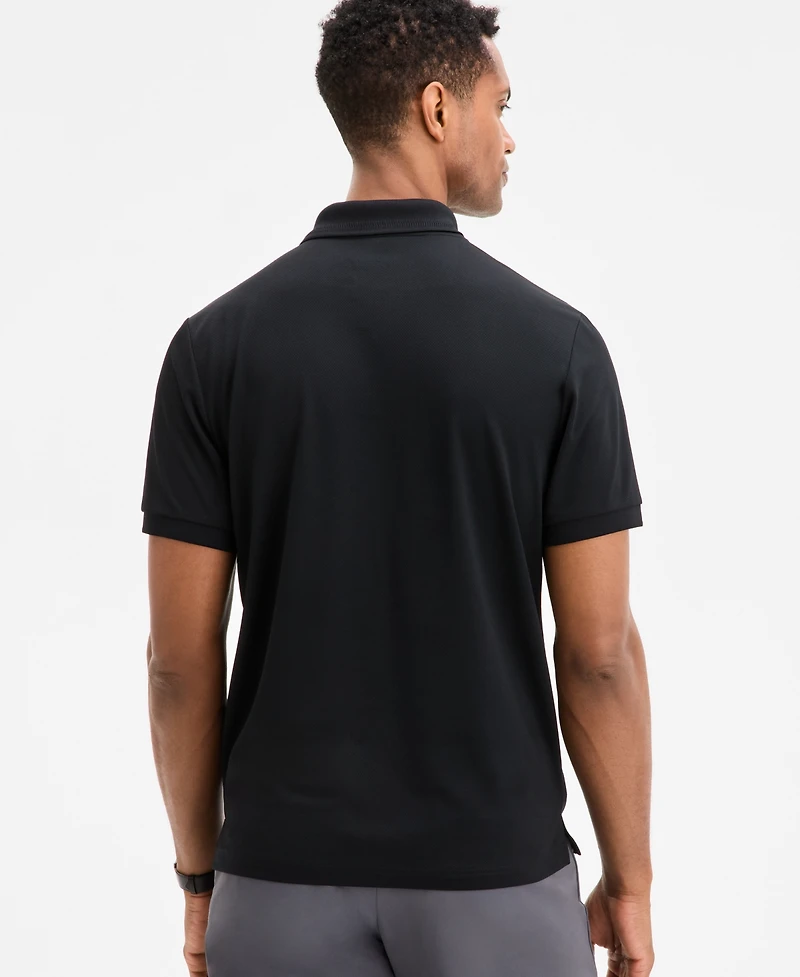 Alfani Men's Ottoman Short Sleeve Textured Quarter-Zip Polo Shirt, Exclusively at Macy's