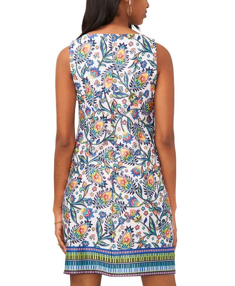 Msk Petite Paisley Three-Ring Sleeveless Shift Dress