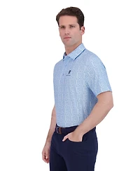 Ben Sherman Men's Golf Watercolor Geo Sports Fit Polo Shirt