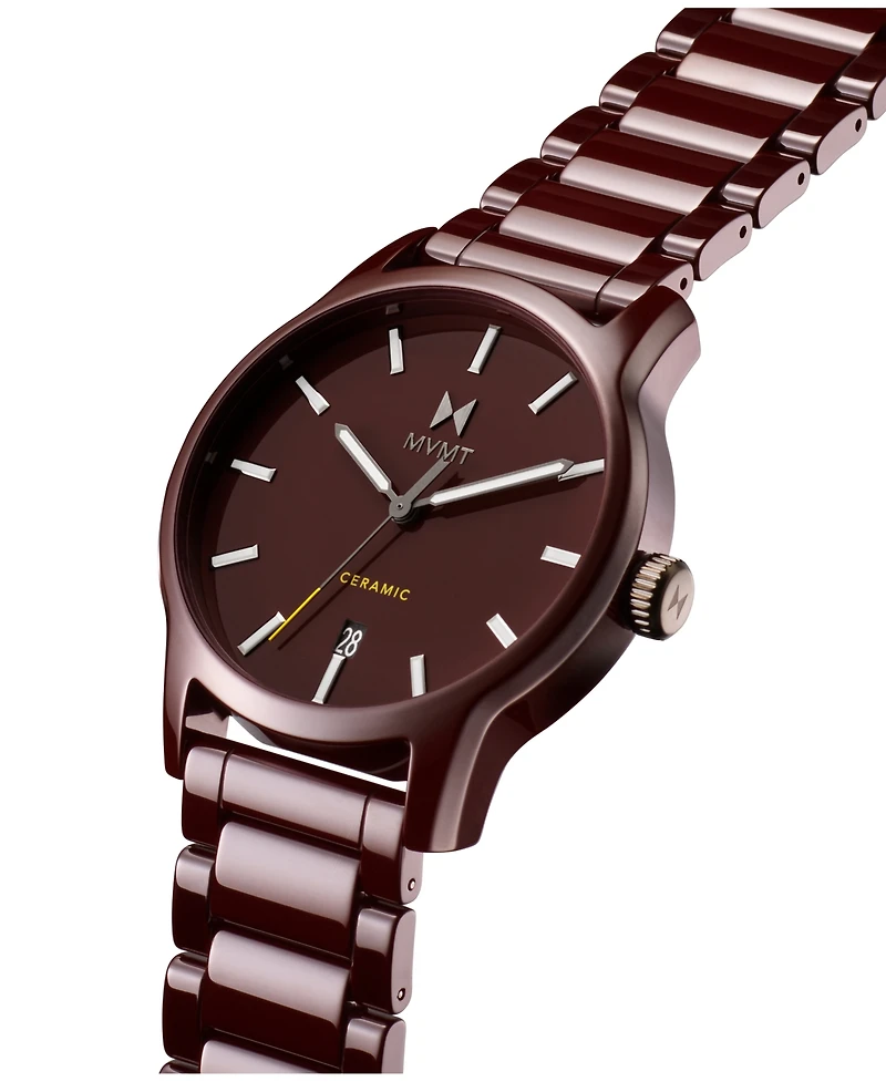 Mvmt Men's Classic Ii Dark Red Ceramic Bracelet Watch, 44mm