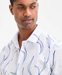 Alfani Men's Johnny Short Sleeve Botanical Print Button-Front Shirt, Exclusively at Macy's