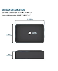 20x13 Inch Rectangular Bathroom Cement Art Basin with Matching Color Drain, Durable and Stylish for Your Unique