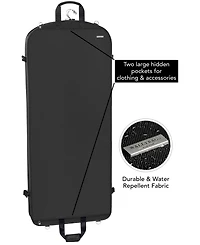 WallyBags 52" Premium Travel Garment Bag with Shoulder Strap and Two Large Pockets