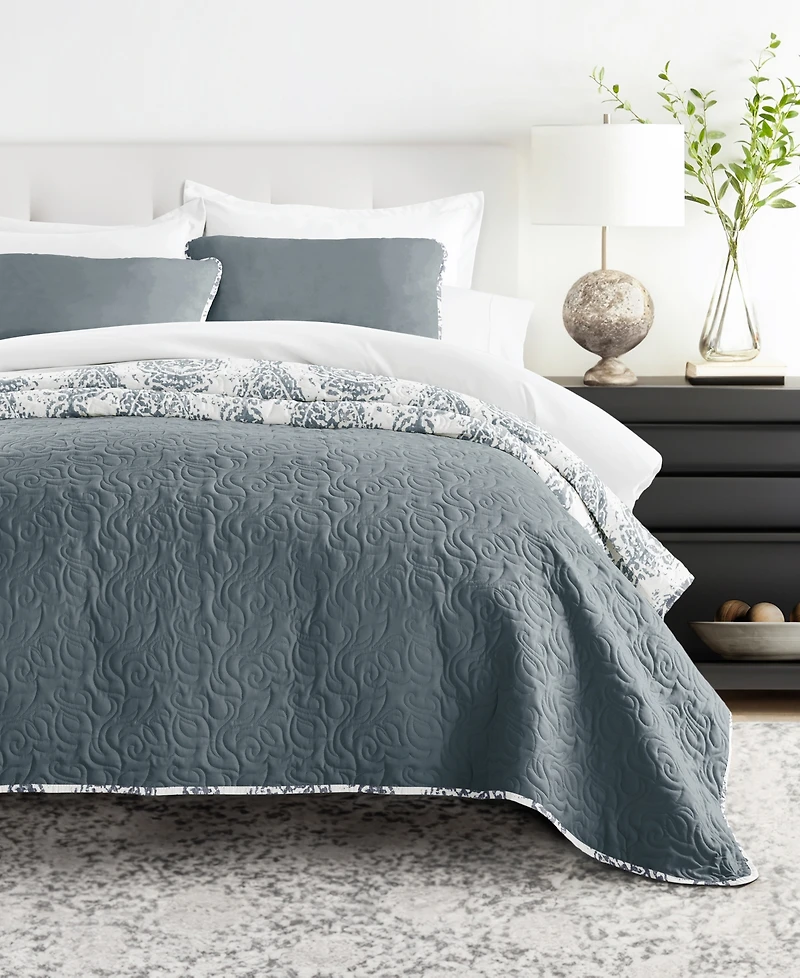 ienjoy Home Distressed Diamond Reversible -Pc. Lightweight Quilt Set