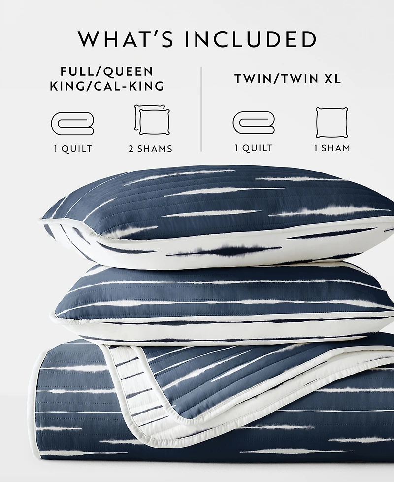 ienjoy Home Horizon Lines Reversible 3-Pc. Lightweight Quilt Set, King/California King
