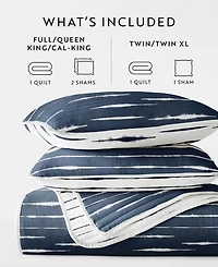ienjoy Home Horizon Lines Reversible 3-Pc. Lightweight Quilt Set, King/California King