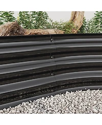 Raised Garden Bed Outdoor, Oval Large Metal Raised Planter Bed for for Plants, Vegetables