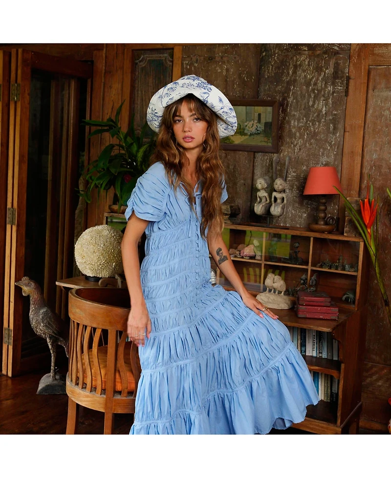 Brunna.co Nau Botanica Hat In Indigo Blue