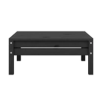 Patio Footstool Black Solid Wood Pine