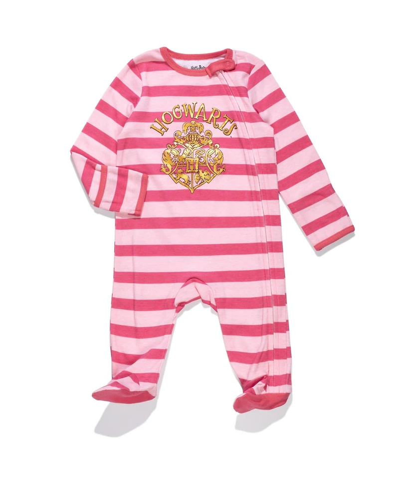 Harry Potter Baby Boys Zip Up Sleep N' Play Bib Blanket and Burp Cloth 4 Piece Outfit Set