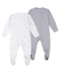 Nike Baby Essentials Viscose Long-Sleeve Footed Coveralls, 2 Pack