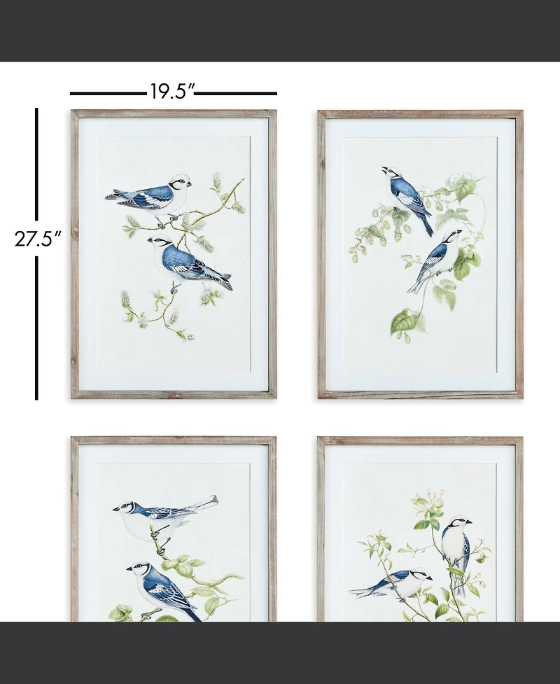 Blue Birds Prints Set of 4