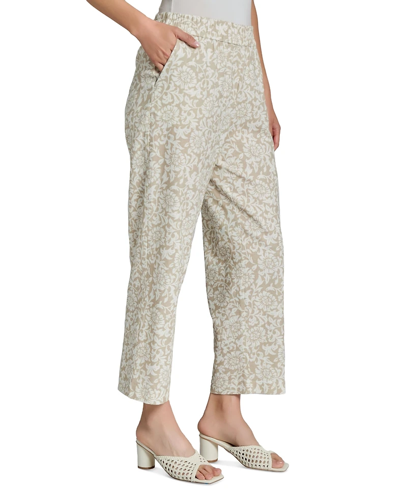Jones New York Petite Printed Pull-On Cropped Pants