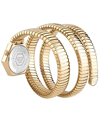 Philipp Plein Women's Snake Hexagon Gold Ion Plated Wrap Bracelet Watch 28mm