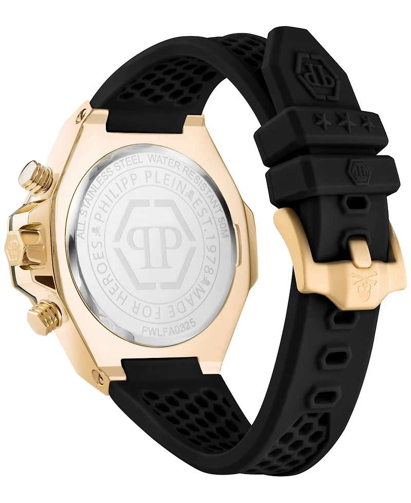 Philipp Plein Men's Chronograph Royal Black Silicone Strap Watch 46mm
