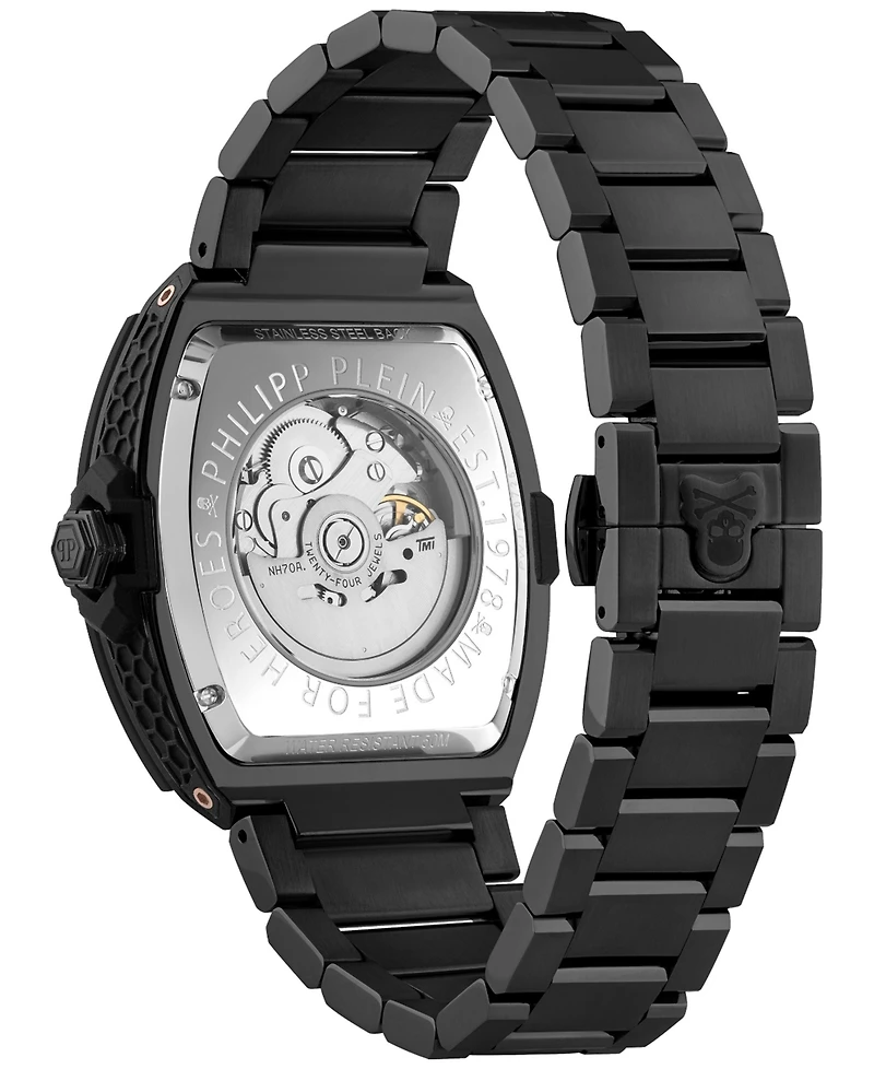 Philipp Plein Men's Automatic The Skeleton 2.0 Black Ion Plated Bracelet Watch 44mm