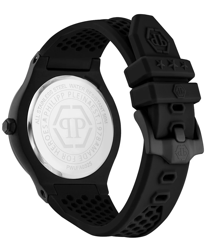 Philipp Plein Men's Underdog Black Silicone Strap Watch 44mm