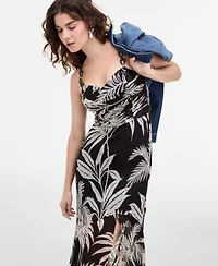 Guess Women's Stacie Printed Shirred Chain-Strap Dress