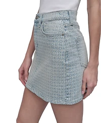 Dkny Jeans Women's Printed High-Rise Denim Miniskirt