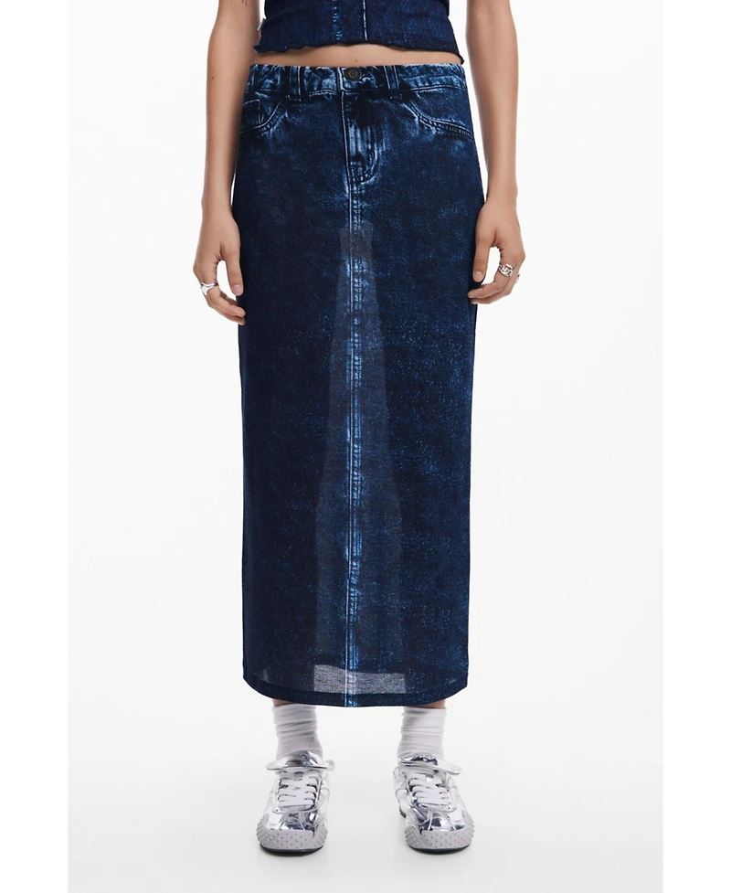 Desigual Women's Denim-effect skirt
