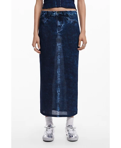Desigual Women's Denim-effect skirt