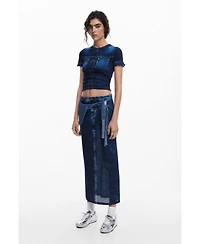 Desigual Women's Denim-effect skirt