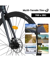 700C Road Bike: Disc Brakes, Aluminum Frame, 16-Speed, L Size