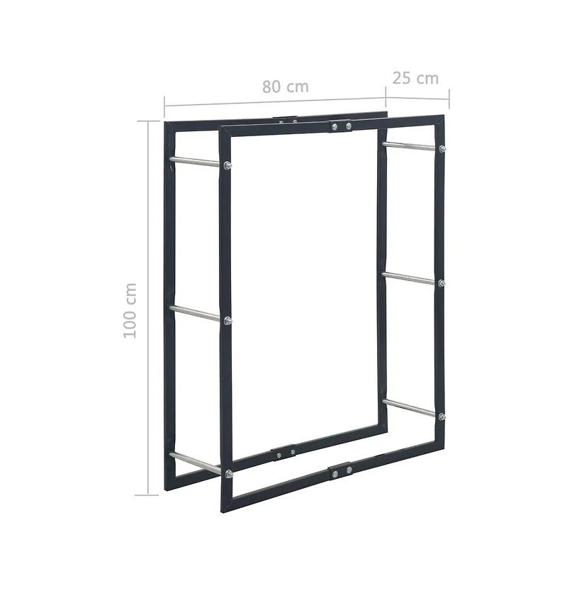 Firewood Rack Black 31.5"x9.8"x39.4" Steel