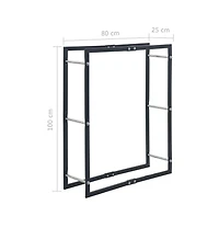 Firewood Rack Black 31.5"x9.8"x39.4" Steel