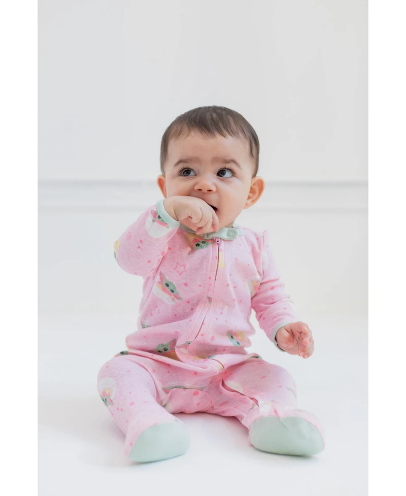 Star Wars Baby Girls 2 Pack Zip Up Sleep N' Play Coveralls