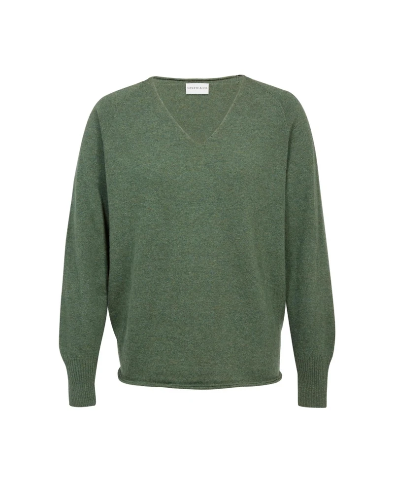 Celtic & Co. Women's Geelong Wool Slouch V-Neck Sweater