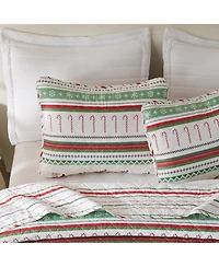 Linery & Co. Holiday Striped Microfiber Quilt Set With Shams