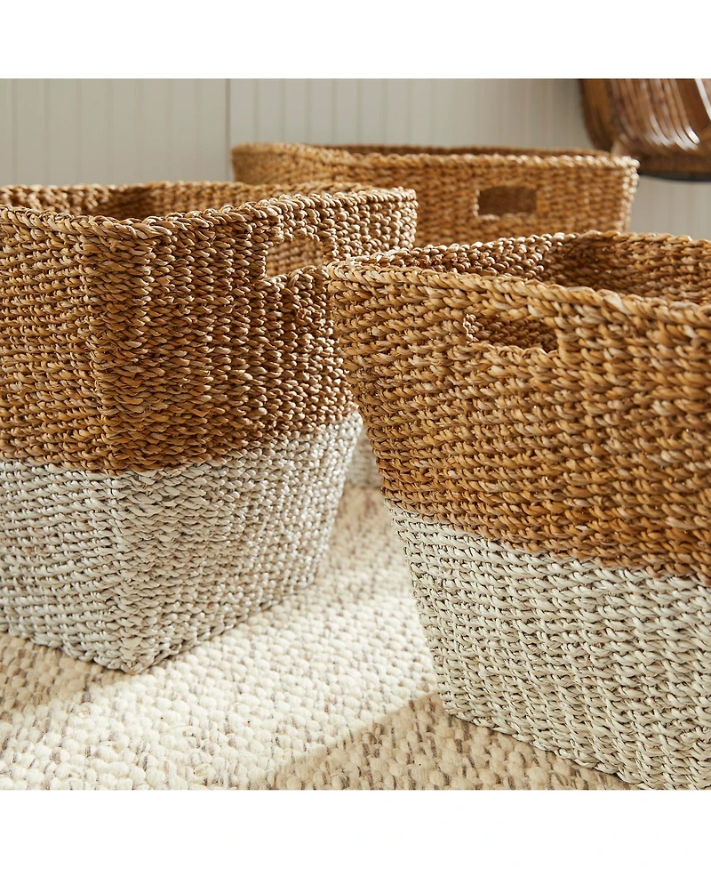 Seagrass Rectangular Storage Baskets Set of 3