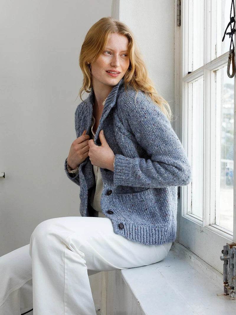 Celtic & Co. Women's Donegal Funnel Neck Cardigan
