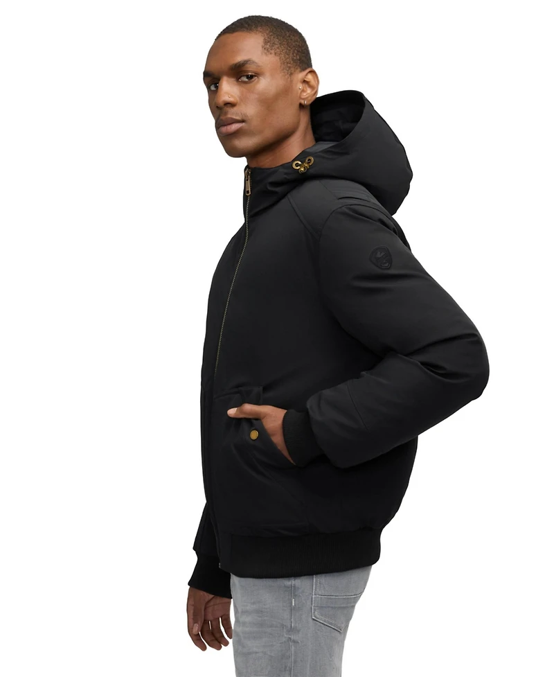 Pajar Men's Men s Pine Bomber with Fixed Hood and Detachable Faux Fur Trim