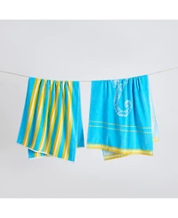 Linery & Co. 100% Cotton Jacquard 2 Pack Summer Beach Towels