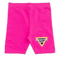 Monster Jam Toddler Girls Drop Shoulder T-Shirt and Bike Shorts Outfit Set