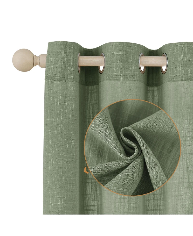 Linen Blend Privacy and Light Filtering Texture Grommet Pair(2 Panels