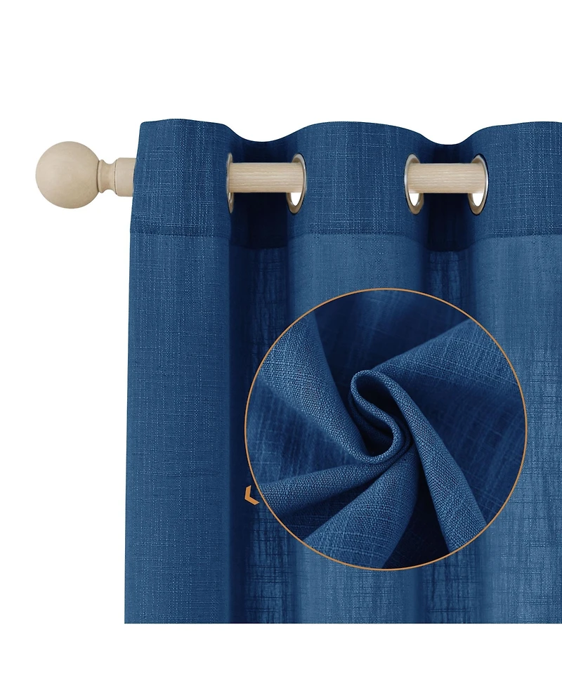 Linen Blend Privacy and Light Filtering Texture Grommet Pair(2 Panels