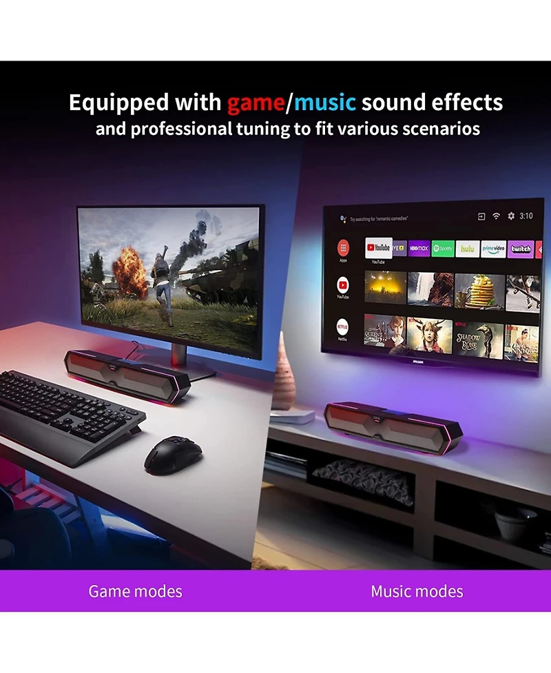 Edifier Gaming Speakers Computer with Microphone, Powered Laptop Speakers Quick Connection Bluetooth 5.3