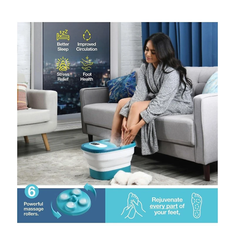 Foot Spa With Heat And Massage Electric Rotary Massage Includes A Remote Control A Pumice Stone Collapsible Foot Spa With Heat And Massage Bubbles and